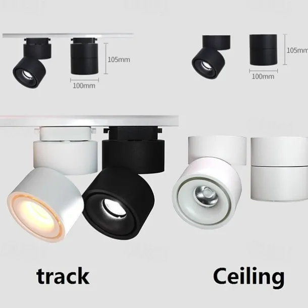 1PC LED Ceiling Spotlight 360 Adjustable Downlight Surface Mounted 12W 10W 7W Warm White Cold White 85-265V