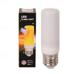 1pc LED Flame Effect Fire Light Bulbs Full Model 5W E27 Flame Bulb 78leds 85-265V Flickering Halloween Christmas Home Decration