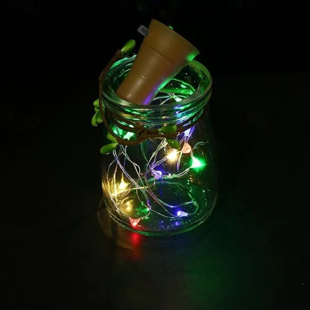 1pc 10LED 1m Solar Wine Bottle Stopper Copper Fairy Strip Wire Outdoor Party Decoration Novelty Night Lamp DIY