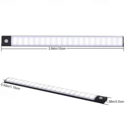 1pc LED Motion Sensor Cabinet Light Under Counter Closet Lighting Wireless Magnetic USB Rechargeable Kitchen Night Lights for Wardrobe Closets Cabinet Cupboard Stairs Corridor Shelf