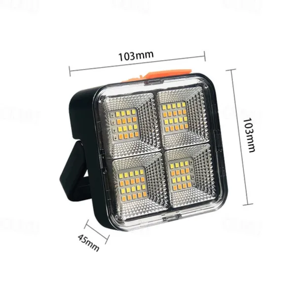 1pc LED Portable Solar Work Light, Rechargeable Magnetic Light, Emergency Worklight with 4 Light Modes for Power Failure, Car Repair, Camping, Construction Job Site