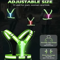 1pc LED Reflective Running Vest Light High Visibility, Rechargeable & Adjustable Lighting for Safe Walking, Running, Cycling Durable & Comfortable Design