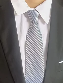 1Pc Light Gray Man Necktie Business Manager Tie Width 8cm Bridegroom Groomsman Tie