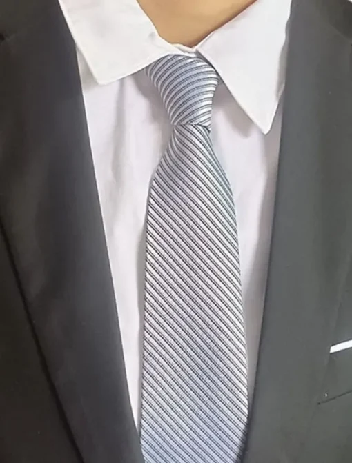 1Pc Light Gray Man Necktie Business Manager Tie Width 8cm Bridegroom Groomsman Tie