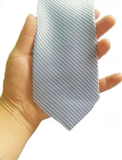 1Pc Light Gray Man Necktie Business Manager Tie Width 8cm Bridegroom Groomsman Tie
