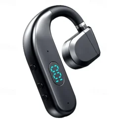 1Pc Long Standby Bluetooth Wireless Earpiece Led Power Display Bluetooth Earphone Noise Cancelling Wireless Headset Ear Hook Sport Headphone Button Control