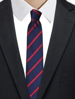 1Pc Men's Wedding Tie Narrow Stripe Tie 8cm Wide Men Arrow Pattern Tie