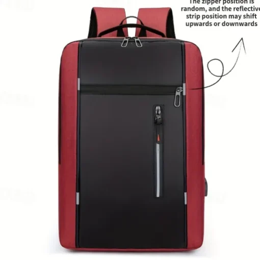 1pc Men's Women's Backpack With USB Charging Port Business Commuter Computer Bag For Business Trip Daily Use Laptop Backpack Multifunctional Student Large Capacity Backpack