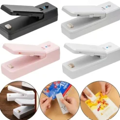 1pc Mini Bag Sealer, USB Rechargeable Portable Sealing Machine, Handheld Heat Vacuum Sealers For Plastic Bags, Kitchen Tools