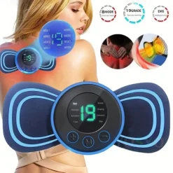 1pc Mini Portable Electric Neck Massager Patch Relieve Back & Shoulder Hip Pain Instantly With Cervical Massage Pad