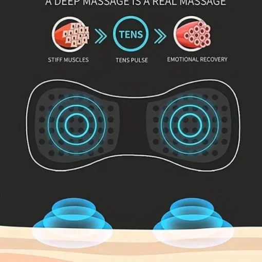 1pc Mini Portable Electric Neck Massager Patch Relieve Back & Shoulder Hip Pain Instantly With Cervical Massage Pad