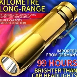 1pc Mini Portable LED Bright Flashlight With USB Fast Charging Water-resistant For Outdoor Hiking At Night