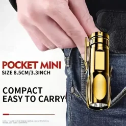 1pc Mini Portable LED Bright Flashlight With USB Fast Charging Water-resistant For Outdoor Hiking At Night