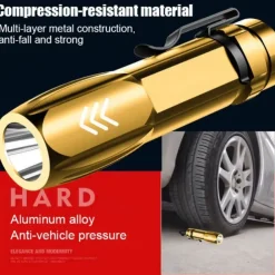 1pc Mini Portable LED Bright Flashlight With USB Fast Charging Water-resistant For Outdoor Hiking At Night