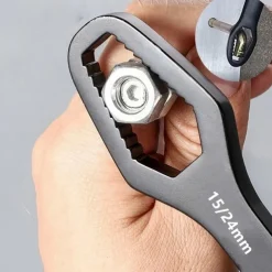 1PC 3-24mm Multifunctional Double Head Wrench, Household Tools Universal Self-tightening Adjustable Special-shaped Wrench Portable Hand Tools