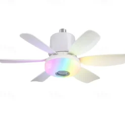 1pc Modern Ceiling Fan Chandelier Smart Remote Control, E27 Screw Base - Easy Install, Strong Wind for Living Room, Bedroom, Study, Kitchen, Workshop, Ceiling Fan