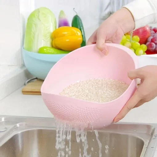 1pc Multi-Functional Kitchen Washing Basket Basin: Convenient Features for Washing Rice, Draining Water & More - Perfect for All Kitchen Uses!