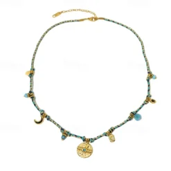 1PC Necklace For Women's Street Daily Alloy Retro Coin