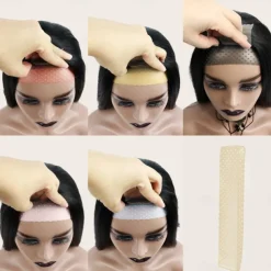 1pc Non-slip Wig Headband and 2pcs Wig Cap Wig Cap for Lace Front Wig Stocking Cap for Women Wig Grip Band