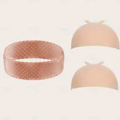 1pc Non-slip Wig Headband and 2pcs Wig Cap Wig Cap for Lace Front Wig Stocking Cap for Women Wig Grip Band