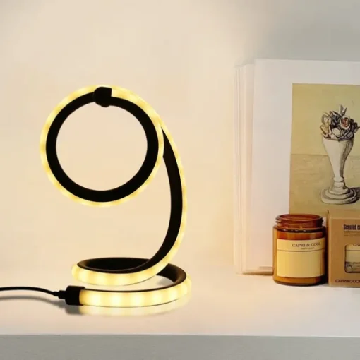 1pc Nordic Simple Spiral Table Lamp, Bedroom Bedside Eye Protection, Dimmable USB Powered LED Decorative Lamp for Home Living Room Bedroom
