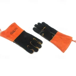 1pc Outdoor BBQ Camping Fire Leather Gloves, Heat-Resistant Protective Gloves, Ideal for Grilling, Cooking, and Outdoor Activities, Durable and Comfortable for Safe Handling of Hot Items