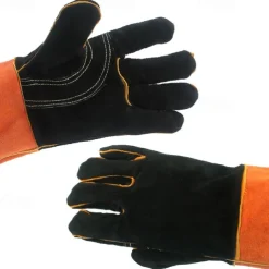 1pc Outdoor BBQ Camping Fire Leather Gloves, Heat-Resistant Protective Gloves, Ideal for Grilling, Cooking, and Outdoor Activities, Durable and Comfortable for Safe Handling of Hot Items