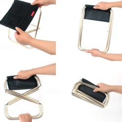 1pc Outdoor Folding Chair 7075 Aluminum Alloy Camping Folding Chair