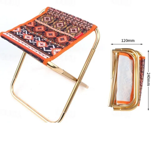 1pc Outdoor Folding Chair 7075 Aluminum Alloy Camping Folding Chair