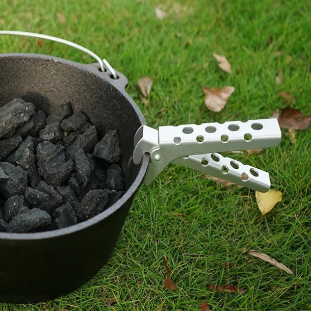 1Pc Outdoor Heat-Resistant Aluminum Alloy Pot Clamp Durable and Lightweight for Camping Hiking Outdoor Cooking