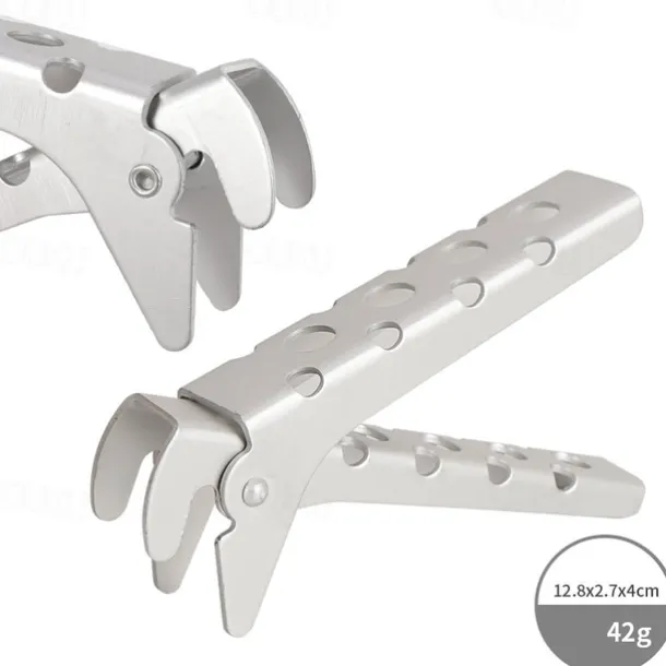 1Pc Outdoor Heat-Resistant Aluminum Alloy Pot Clamp Durable and Lightweight for Camping Hiking Outdoor Cooking