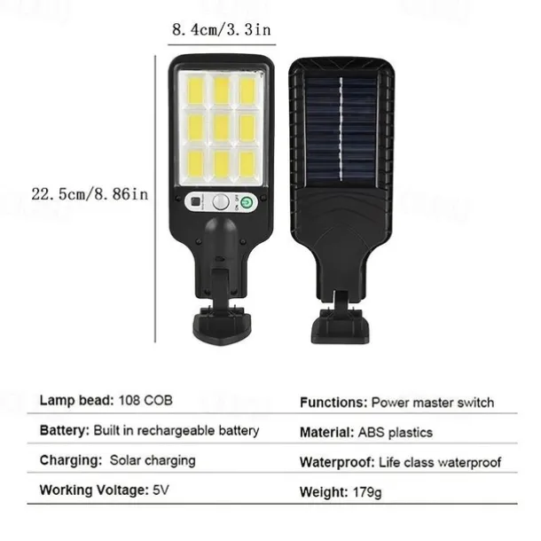 1pc Outdoor LED Solar Sensor Street Light, Waterproof RIR Motion Sensor with 3 Lighting Modes for Garden Patio Path Yard Garage Wall Lamp