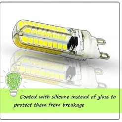1pc 6pcs 10 Watts Silicone Coated G9 LED Light Bulb 360 Degree Dimmable G9 Light Bulb 60w Equivalent 72pcs SMD 3014 LED G9 AC220V