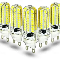 1pc 6pcs 10 Watts Silicone Coated G9 LED Light Bulb 360 Degree Dimmable G9 Light Bulb 60w Equivalent 72pcs SMD 3014 LED G9 AC220V