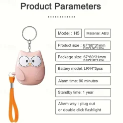 1pc Personal Safety Alarm For Women 130dB Self Defense KeychainWith LED Strobe Light Personal Emergency Security Safe Devices KeyChain Alarms For Elderly