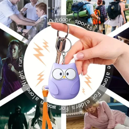 1pc Personal Safety Alarm For Women 130dB Self Defense KeychainWith LED Strobe Light Personal Emergency Security Safe Devices KeyChain Alarms For Elderly