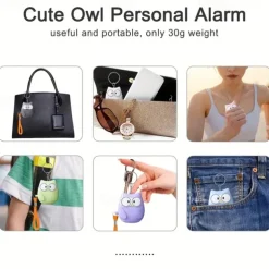 1pc Personal Safety Alarm For Women 130dB Self Defense KeychainWith LED Strobe Light Personal Emergency Security Safe Devices KeyChain Alarms For Elderly