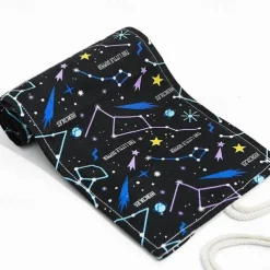 1pc Personalized Print Canvas Craft Pencil Bag With 24 Storage Grids, Back to School Gift