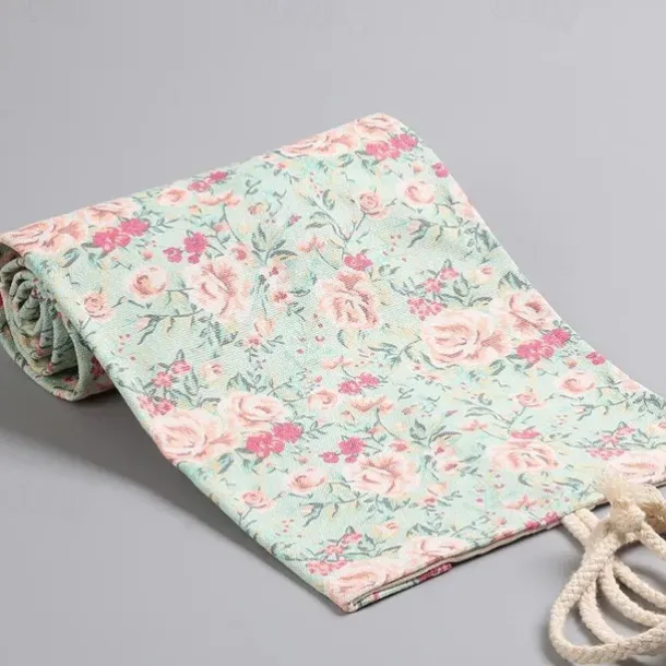 1pc Personalized Print Canvas Craft Pencil Bag With 24 Storage Grids, Back to School Gift