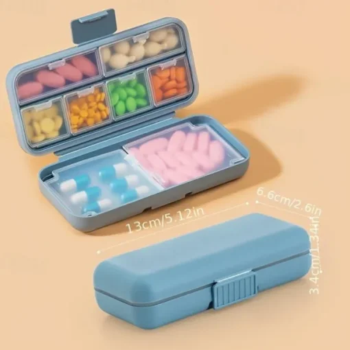 1pc Portable Sealed Pill Storage Box, Compartment Portable Mini Pill Box, Travel Pill Case, Medicine Container