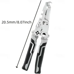 1pc ProMaster Multifunctional Wire Stripper Cutter Foldable Metal Tool with Hook Knife Screwdriver Wrench Quick Wire Stripping and Cutting Electrician Hand Tool