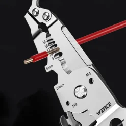 1pc ProMaster Multifunctional Wire Stripper Cutter Foldable Metal Tool with Hook Knife Screwdriver Wrench Quick Wire Stripping and Cutting Electrician Hand Tool