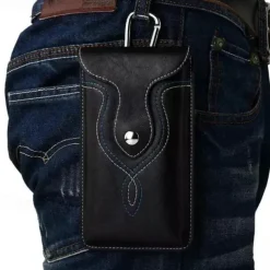 1pc PU Leather Universal Vertical Leather Phone Pouch Belt Clip Holster Waist Bag Case Cover