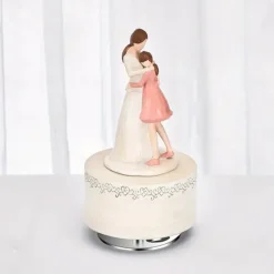 1pc Resin Musical Box 5.5 Inch Mother-Daughter Figurine Ideal Gift For Mom From Daughter For Birthday Mothers Day Gift For Home Room Living Room Office Decor