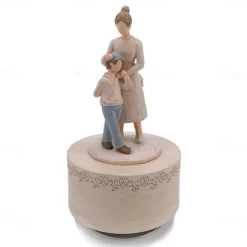 1pc Resin Musical Box 5.5 Inch Mother-Daughter Figurine Ideal Gift For Mom From Daughter For Birthday Mothers Day Gift For Home Room Living Room Office Decor