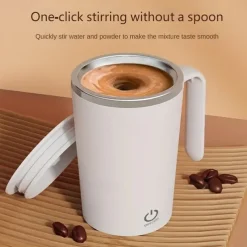 1pc Self Stirring Mug Electric Mixing Cup Magnetic Stirring Cup Rechargeable Auto Magnetic Mug Self Stirring Coffee Mug Rotating Home Office Travel Stirring Cup Suitable For Coffee Milk Cocoa