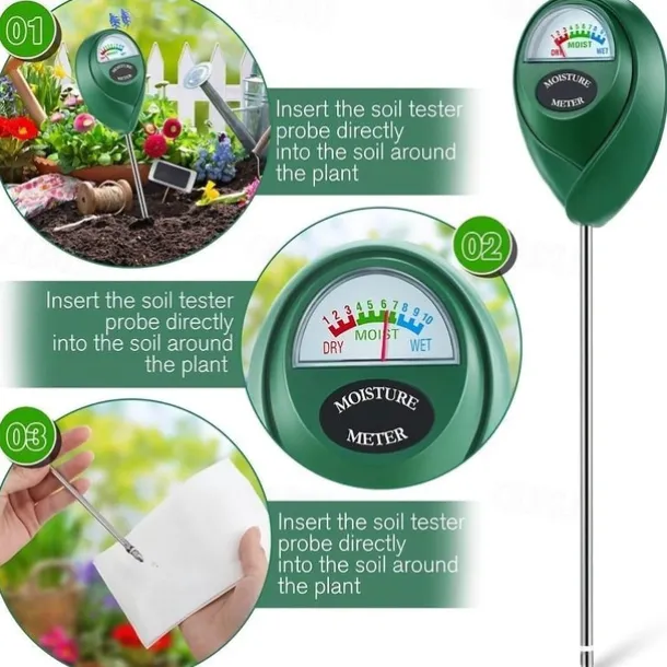 1pc Soil Moisture Meter, Soil Hygrometer For Plants, Soil Water Gauge Meter Indoor Outdoor, Soil Moisture Sensor For Garden, Lawn, Farm Plants Care