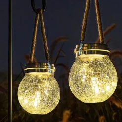 1pc Solar Lantern, Garden Decor Waterproof Outdoor Lanterns, Christmas Decorations Solar Lights, Patio Hanging Lights For Backyard Fence Pathway, Halloween & Christmas Decorations