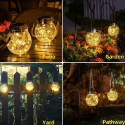 1pc Solar Lantern, Garden Decor Waterproof Outdoor Lanterns, Christmas Decorations Solar Lights, Patio Hanging Lights For Backyard Fence Pathway, Halloween & Christmas Decorations