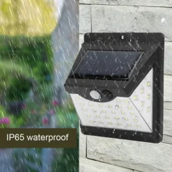 1pc Solar Motion Sensor Light 40LED Tri-side Outdoor Solar Light Waterproof for Lane Courtyard Garage Porch Wireless Safety Lighting 6500K Pure White Black